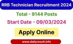 RRB Technician Recruitment 2024