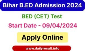 Bihar Bed Admission Online Form 2024