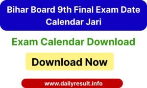 Bihar Board 9th Class Final Exam Date