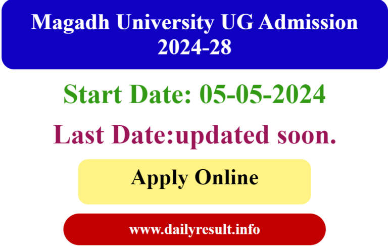 Magadh University UG Admission Online Form 2024-28 - DailyResult.Info