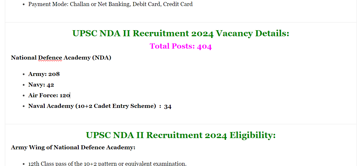 UPSC NDA II Online Form 2024