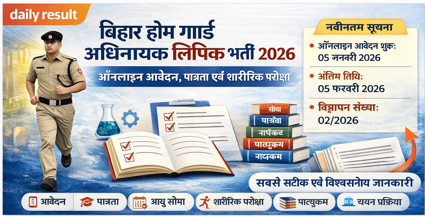 Bihar Home Guard Adhinayak Lipik Bharti 2026 – Online Form
